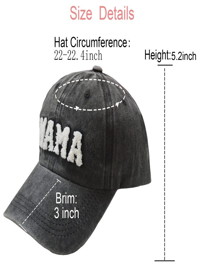 kilsel Chenille-Patch Mama-Baseball-Cap Cotton Baseball-Hat-for-Women-Girl Fall-Winter-Summer Outdoor Caps Black - Image 3